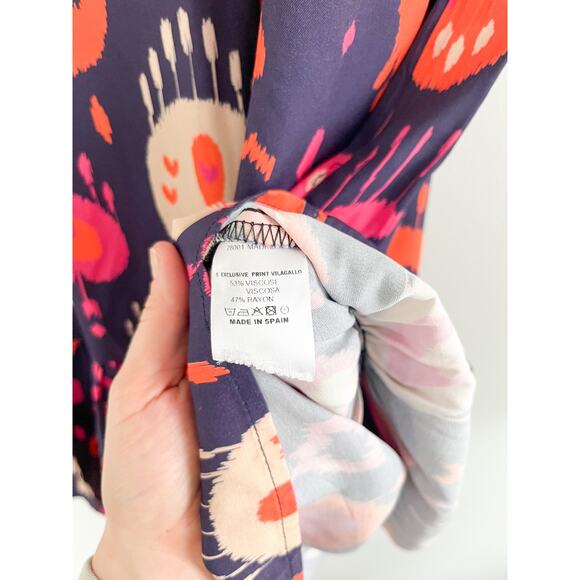 Vilagallo | Kira Lombok Dress | Navy Ikat | US Sz 8 / Sz 40 - Picture 8 of 10